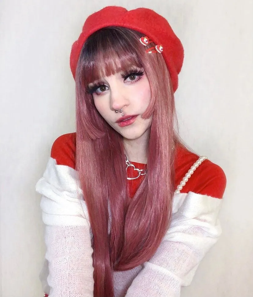 ''RESPBERRY'' HIME CUT LONG WIG BY31111