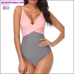 Sexy Deep V Women One Piece Plus Size Swimwear