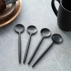 Sleek Black Coffee Spoons