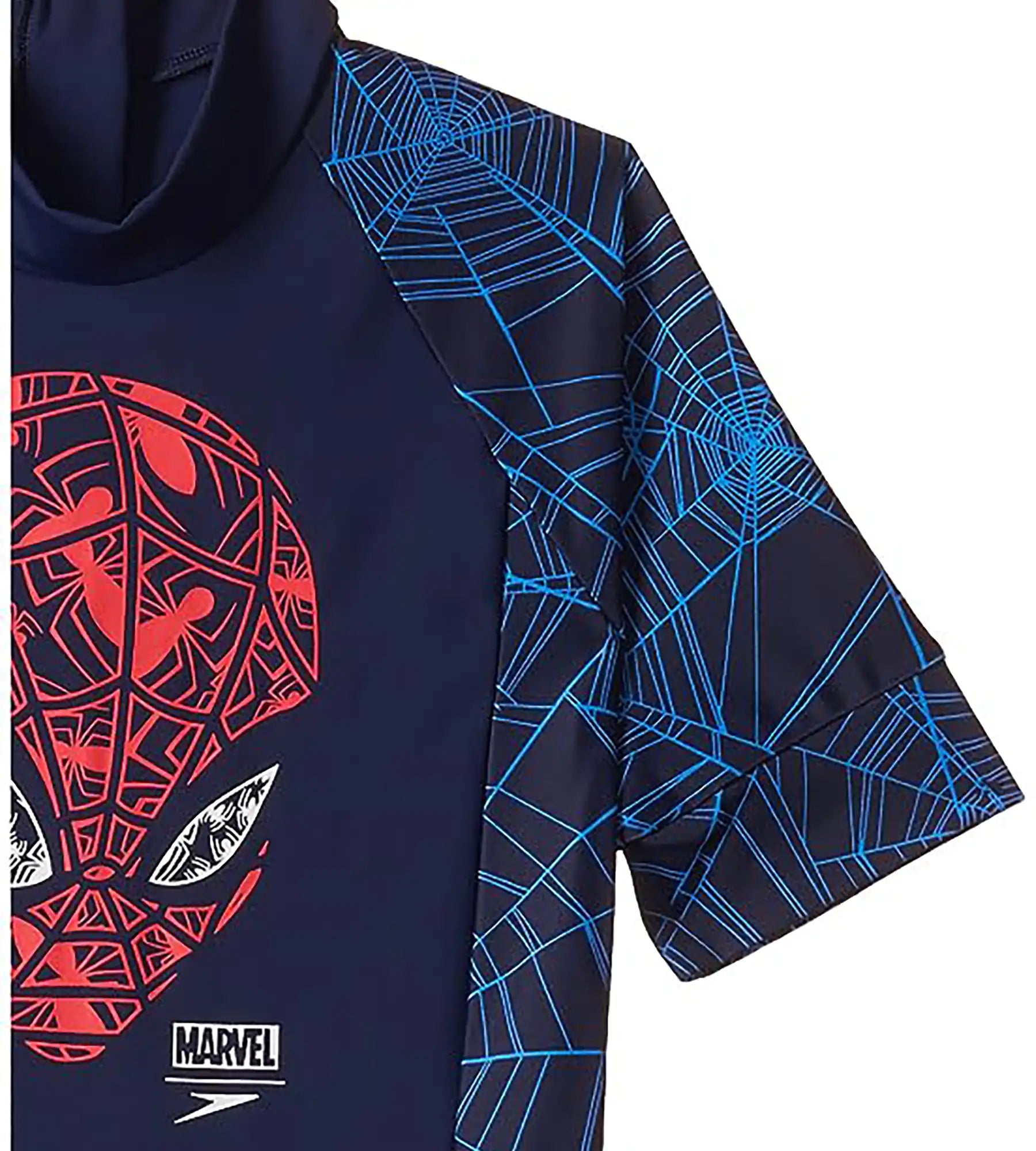 Tots Unisex Marvel Spiderman All In One Suit - Navy & Lava Red